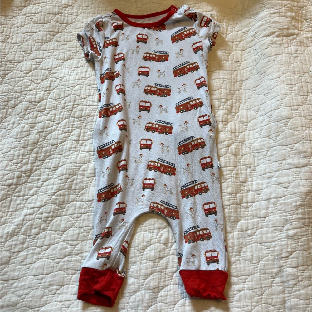 Free Birdees Fire Truck Dalmatian Romper Size 12-18 Months